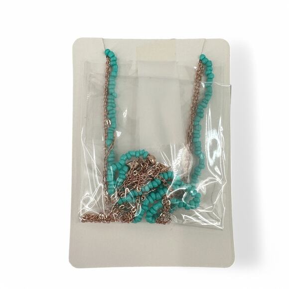 Gemma Simone Circulus Necklace Layered Aqua Beads Goldtone Sun Charm - Picture 3 of 4